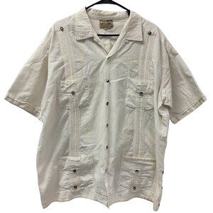 GUAYABERA Yucateca Men's White Traditional Button Shirt XL